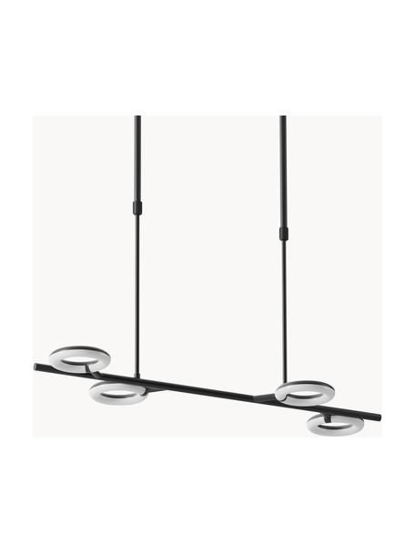 Große LED-Pendelleuchte Odeon, Lampenschirm: Metall, Acryl, Schwarz, Weiß, B 80 x H 85 cm