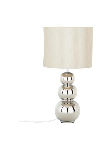 Keramická stolová lampa Regina, Sivobéžová, chrómová, Ø 25 x V 49 cm