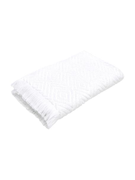Serviette de toilette coton pur blanc Jacqui, Blanc, Serviettes invité, larg. 30 x long. 50 cm, 2 pièces