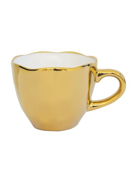 Tazas espresso Good Morning, 2 uds., Gres, Dorado, Ø 6 x Al 5 cm, 95 ml