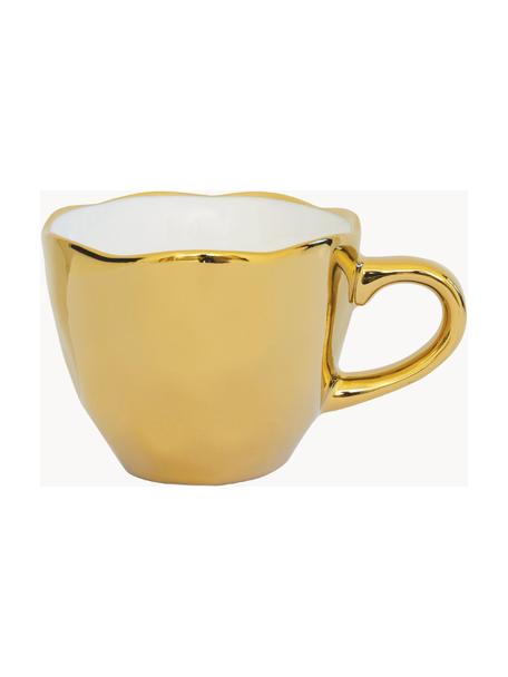 Tazas espresso Good Morning, 2 uds., Gres, Dorado, Ø 6 x Al 5 cm, 95 ml