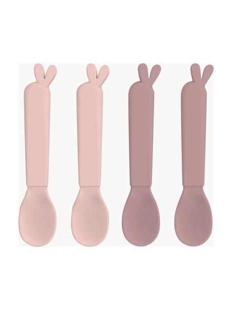 Cucharas infantiles Kiddish, 4 uds., Plástico, libre de BPA, Rosa pálido, malva, L 13 cm