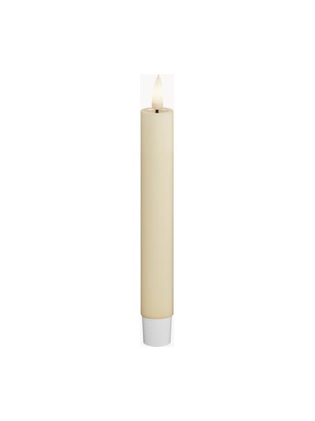 Ręcznie wykonana świeca stołowa LED Real Flame, W 15 cm, 2 szt., Tworzywo sztuczne, wosk z powłoką żywiczną, Kremowobiały, W 15 cm