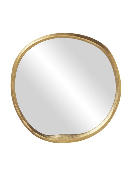 Espejo de pared redondo de metal Nalu, Parte trasera: tablero de fibras de dens, Espejo: cristal, Dorado, Ø 72 cm