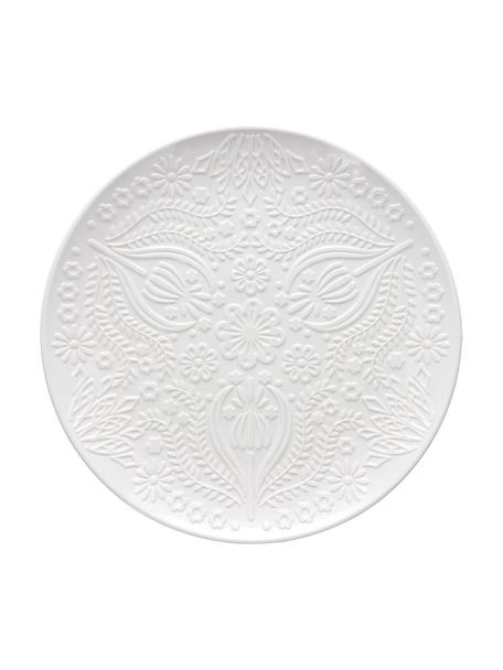 Porcelánové mělké talíře s ornamenty Ornament, 2 ks, Porcelán, Bílá, Ø 30 cm