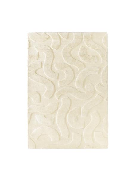 Ręcznie tkany dywan z wełny z wypukłą strukturą Clio, Beżowy, S 80 x D 150 cm (Rozmiar XS)