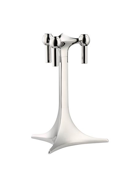 Świecznik Stoff Nagel, Metal powlekany, Odcienie srebrnego, Ø 17 x W 23 cm