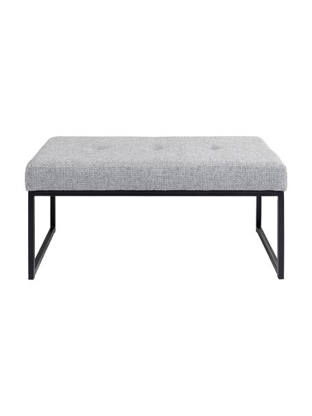 Beklede bank Smart Dolce, Bekleding: 100% polyester Met 100.00, Frame: gepoedercoat staal, Geweven stof lichtgrijs, B 90 x H 40 cm