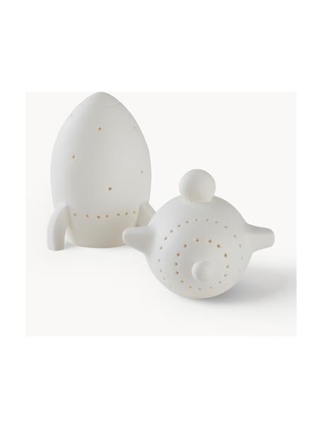 Set di 2 lampade per bambini a LED a batteria Navi, Ceramica, Bianco latte, Set in varie misure