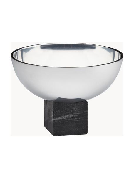 Dekoratívna nádoba Sapoto, Odtiene striebornej, čierna, mramorovaná, Ø 14 x V 10 cm