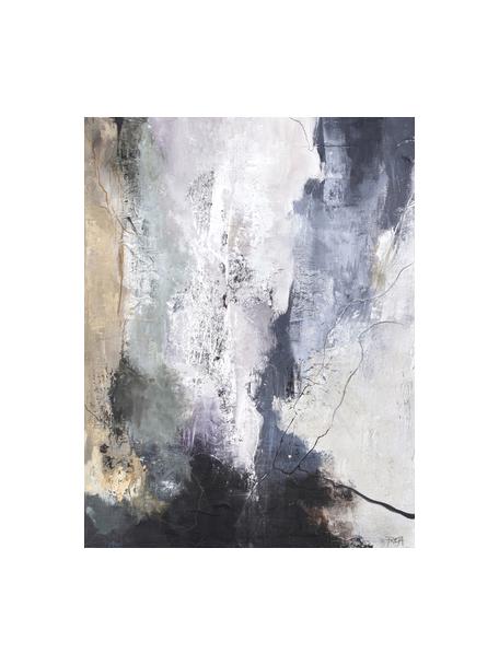 Handbeschilderde canvasdoek Freja Premium, Afbeelding: Daler Rowney HQ acryl ver, Meerkleurig, B 90 x H 120 cm
