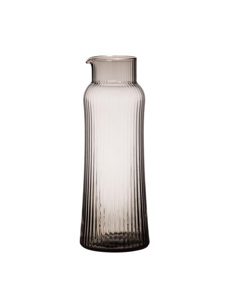 Handgemaakte waterkaraf Erskine, 1.1 L, Glas, Grijs, transparant, Ø 10 x H 25 cm, 1.1 L
