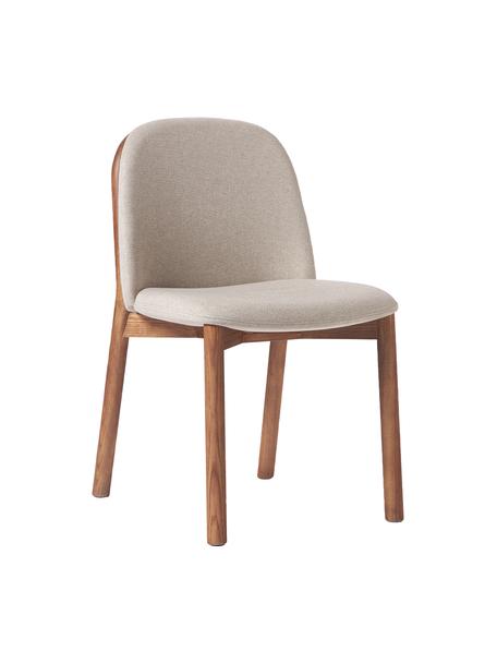 Čalouněná židle z jasanového dřeva Julie, Taupe, tmavé jasanové dřevo, Š 47 cm, V 81 cm