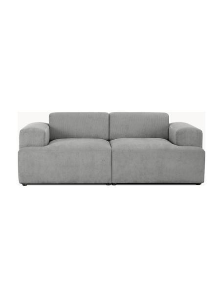 Cord-Sofa Melva (2-Sitzer), Bezug: Cord (92% Polyester, 8% P, Gestell: Massives Kiefernholz, FSC, Füße: Kunststoff, Cord Grau, B 198 x T 101 cm