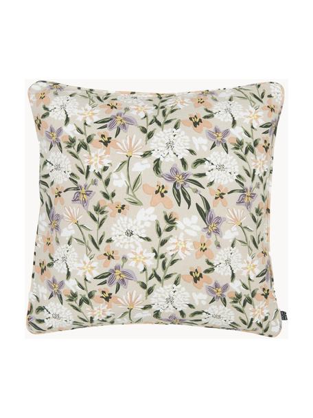 Katoenen kussenhoes Fiori met bloemen motief, 100% katoen, Meerkleurig, B 50 x L 50 cm