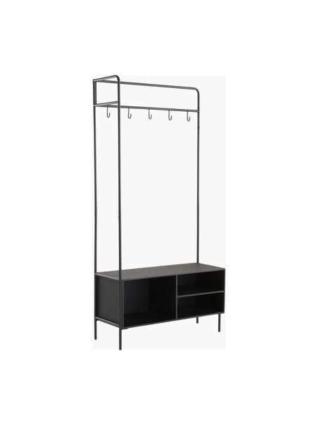 Armario de madera Morley, Estantes: tablero de fibras de dens, Estructura: hierro con pintado en pol, Negro, An 98 x Al 190 cm