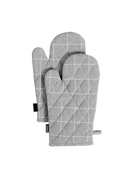Rukavice Eco Check, 2 ks, Recyklovaná bavlna, polyester, Šedá, bílá, Š 18 cm, D 33 cm