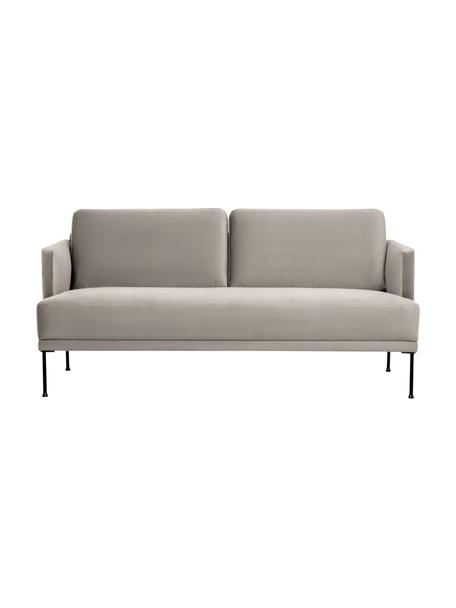 Divano 2 posti in velluto beige con piedini in metallo Fluente, Rivestimento: velluto (copertura in pol, Struttura: legno di pino massiccio, , Piedini: metallo verniciato a polv, Velluto beige, Larg. 166 x Prof. 85 cm
