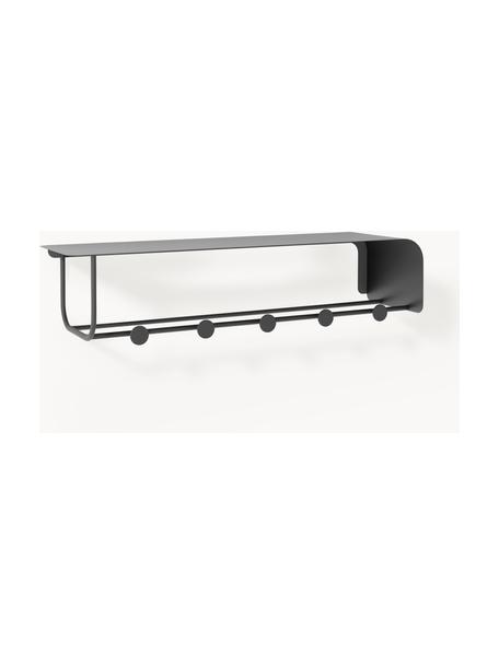 Wieszak ścienny z metalu Ryan, Metal malowany proszkowo, Czarny, S 82 x W 17 cm