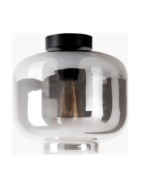 Kleine Deckenleuchte Vaso aus verspiegeltem Glas, Lampenschirm: Glas, Baldachin: Metall, beschichtet, Silberfarben, Schwarz, Ø 25 x H 21 cm