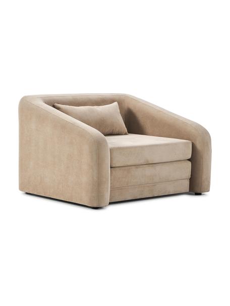 Sillón cama Eliot, Tapizado: 88% poliéster, 12% nylon , Patas: plástico, Tejido beige, An 100 x Al 70 cm