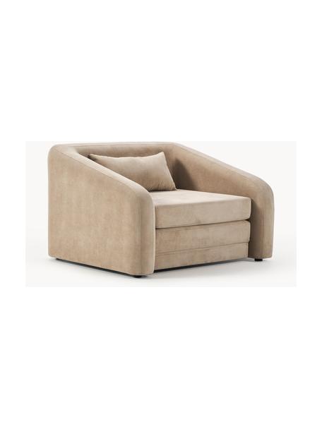 Fauteuil convertible Eliot, Tissu beige, larg. 100 x prof. 94 cm