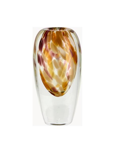 Ručne fúkaná sklenená váza Otea, V 21 cm, Sklo, Tóny hnedej, priehľadná, Ø 10 x V 21 cm