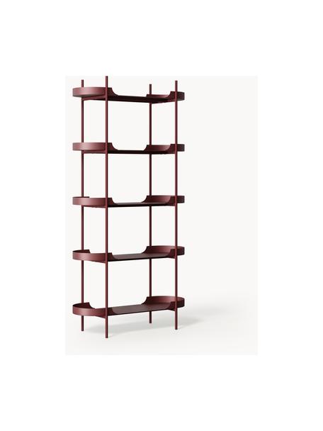 Scaffale alto in metallo Taru, Metallo verniciato a polvere, Rosso vino opaco, Larg. 90 x Alt. 180 cm