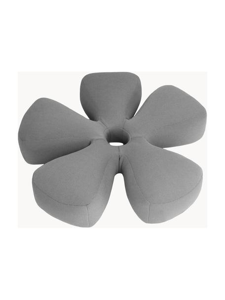 Puf artesanal grande para exterior Flower, Tapizado: 70% PAN + 30% PES, imperm, Gris claro, Ø 110 x Al 25 cm