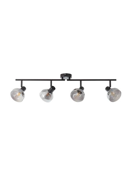 Grand spot plafond en verre teinté Reflekt, Noir, gris, larg. 89 x haut. 20 cm