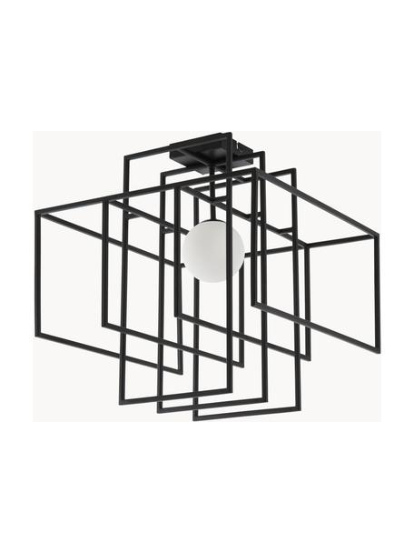 Lampa sufitowa ze szklanym kloszem Rubic, Czarny, S 40 x W 43 cm