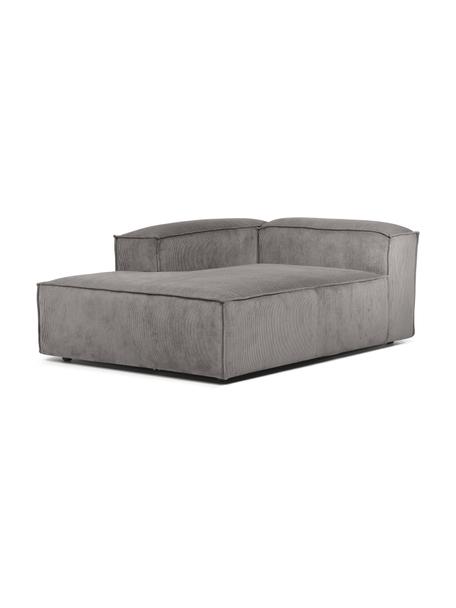 Diván modular de pana Lennon, Tapizado: pana (92% poliéster, 8% p, Estructura: madera de pino maciza, ma, Patas: plástico, Pana gris, An 119 x F 180 cm, chaise longue izquierda