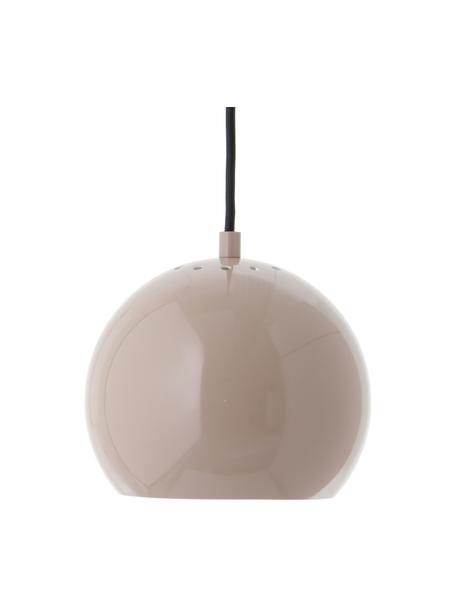 Lámpara de techo pequeña esfera Ball, Pantalla: metal recubierto, Anclaje: metal recubierto, Cable: cubierto en tela, Beige, Ø 18 x Al 16 cm