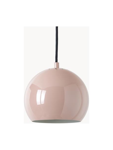 Lampada a sospensione piccola a sfera Ball, Paralume: metallo rivestito, Baldacchino: metallo rivestito, Rosa chiaro, Ø 18 x Alt. 16 cm