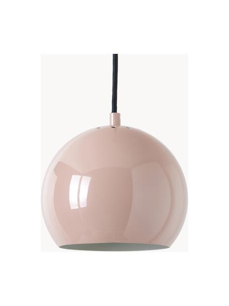 Kleine bolvormige hanglamp Ball, Lampenkap: gecoat metaal, Lichtroze, Ø 18 x H 16 cm