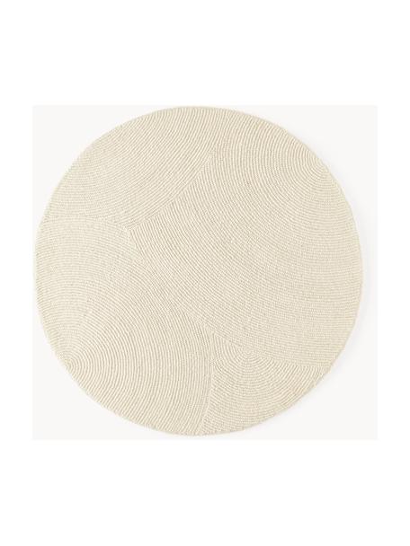 Tapis rond en laine tufté main Eleni, 100 % laine, certifiée RWS

Les tapis en laine peuvent perdre des fibres lors des premières semaines et des peluches peuvent se former, ce phénomène est naturel et diminue à mesure de votre usage et du temps, Blanc cassé, Ø 120 cm (taille S)