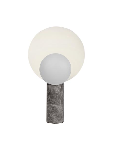 Lampe à poser avec pied en marbre Cache, Gris clair, marbré, Ø 30 x haut. 49 cm
