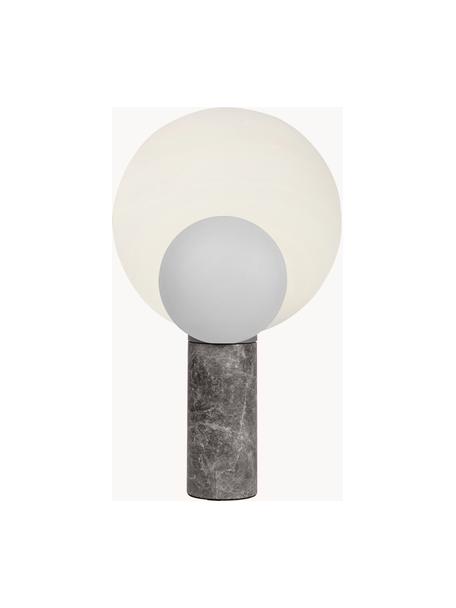 Lámpara de mesa de mármol Cache, Cable: cubierto en tela, Mármol gris claro, Ø 30 x Al 49 cm