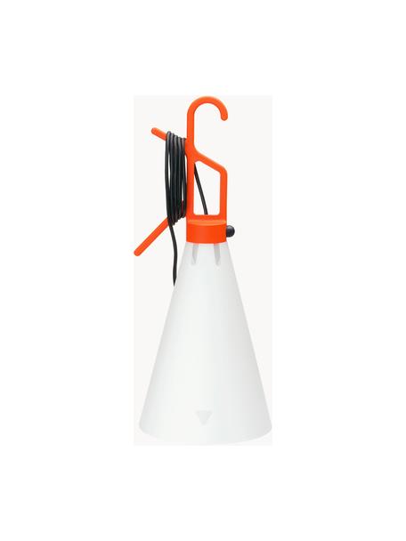 Lampe à poser à intensité variable Mayday, Plastique, certifié Greenguard, Orange, blanc, Ø 23 x haut. 55 cm
