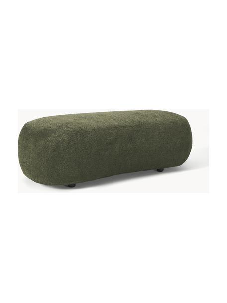 Poggiapiedi XL in teddy bouclé Alba, Rivestimento: 100% poliestere Il rivest, Struttura: legno massiccio di abete,, Piedini: plastica Questo prodotto , Teddy-bouclé verde scuro, Larg. 130 x Prof. 62 cm