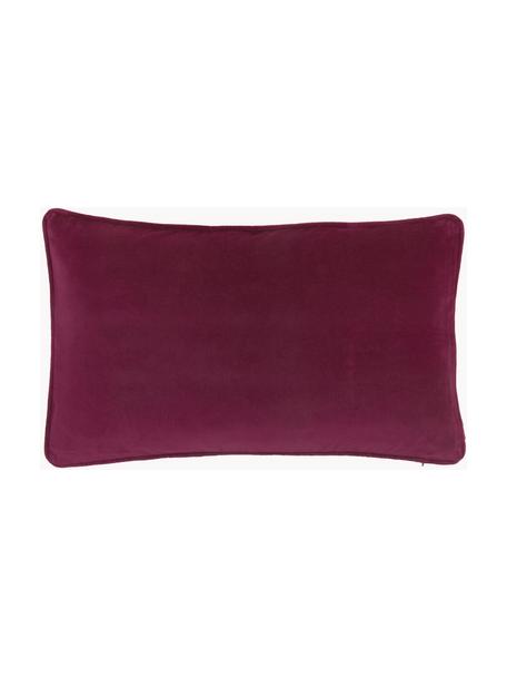 Funda de cojín de terciopelo Dana, 100% terciopelo de algodón, Rojo vino, An 30 x L 50 cm