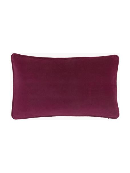 Jednofarebný zamatový poťah na vankúš Dana, 100 % bavlnený zamat, Vínovočervená, Š 30 x D 50 cm