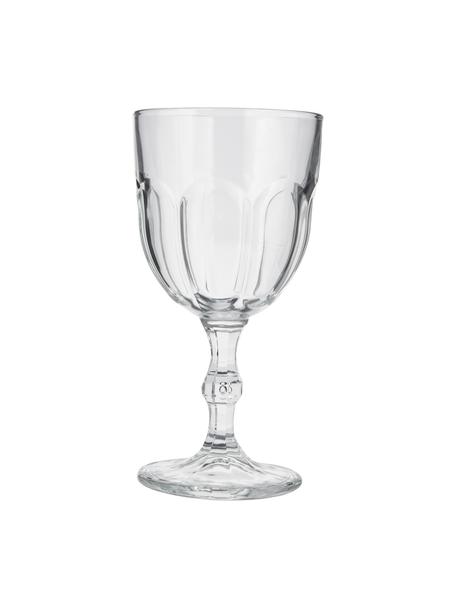 Bicchiere vino con rilievo Lousanne 6 pz, Vetro, Trasparente, Ø 9 x Alt. 17 cm