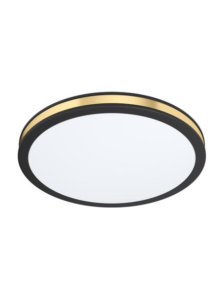 Petit plafonnier LED rond Pescaito, Noir, couleur dorée, Ø 28 x haut. 7 cm
