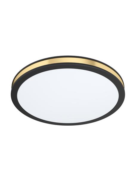 Plafón pequeño LED Pescaito, Pantalla: metal pintado, Negro, dorado, Ø 28 x Al 7 cm