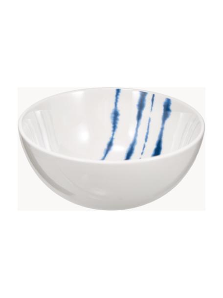 Ciotola cereali in porcellana con decoro acquarello Amaya 2 pz, Porcellana, Bianco, blu, Ø 15 x Alt. 6 cm