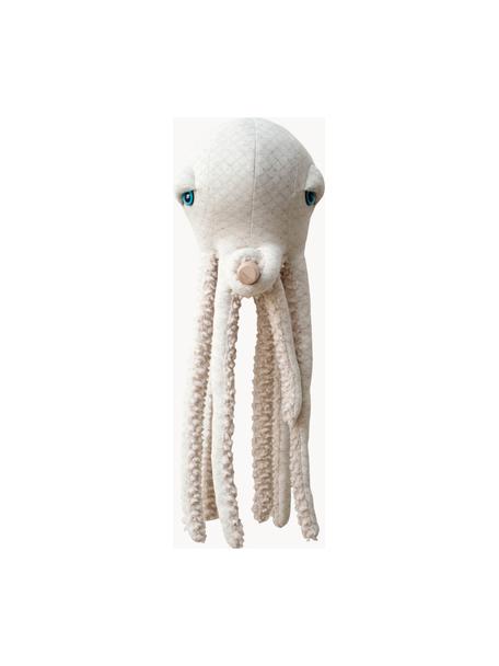 Ručne vyrobený plyšový vankúš Octopus, V 55 cm, Lomená biela, svetlobéžová, Š 23 x V 55 cm