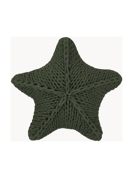 Grof gebreid kussen Sparkle, met vulling, Bekleding: 100% katoen, Donkergroen, B 45 x L 45 cm