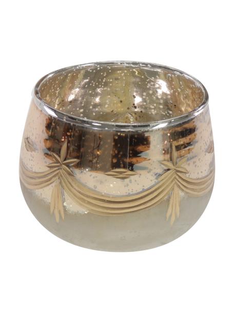 Świecznik na tealighty Grava, Szkło, Odcienie złotego, beżowy, Ø 13 x W 10 cm