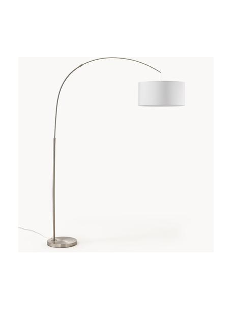 Velká oblouková lampa Niels, Chromová, bílá, V 218 cm